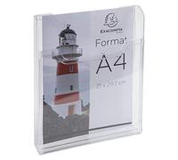 Exacompta - 65158D - Set de 10 dispensadores de folletos - Formato A4 vertical - 1 compartimento de 26 mm de profundidad - Para fijar a la pared - Dimensiones: 3,8 x 23,9 x 30 cm - Transparente