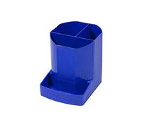 Exacompta 675101D - Portalápices con 3 compartimentos de diferente tamaño y altura para adaptarse a todos tus utensilios - 123x90x111mm - Color azul cobalto - MINI-OCTO - Azul cobalto