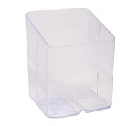Exacompta 67723D - 10 Portalápices con 2 compartimentos de diferente tamaño y altura para adaptarse a todos sus utensilios 74x74x93mm - PEN-CUBE - Transparente