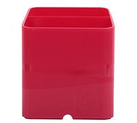 Exacompta 67784D - 10 Portalápices con 2 compartimentos de diferente tamaño y altura para adaptarse a todos sus utensilios 74x74x93mm - PEN-CUBE - Frambuesa (opaco)