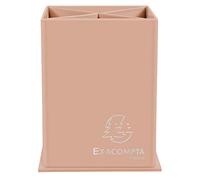 Exacompta - 67861D - 1 Portalápices cuadrado con 4 compartimentos para guardar herramientas por tipo/uso en cartulina Aquarel - Dimensiones 85x85x110 mm - Color coral