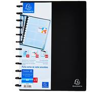 Exacompta 75251E - Porta-tarjetas de visita con anillas, A4, color negro