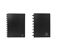 Exacompta 75251E - Porta-tarjetas de visita con anillas, A4, color negro & 75151E - Porta-tarjetas de visita con anillas, A5, color negro