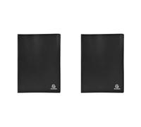 Exacompta 85101E - Carpeta de 100 fundas PVC, A4, color negro (Paquete de 2)