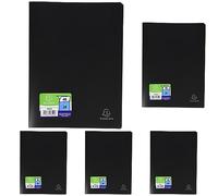 Exacompta 8521E - Carpeta de 20 fundas PVC, A4, color negro (Paquete de 5)