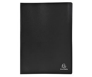 Exacompta 8551E - Carpeta de 50 fundas PVC, A4, color negro