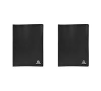 Exacompta 8551E - Carpeta de 50 fundas PVC, A4, color negro (Paquete de 2)