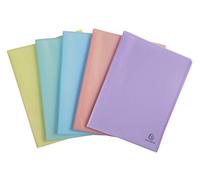 Exacompta - 88270E - 1 protector de documentos Chromaline Pastel - 20bolsillos de cristal liso - 40vistas - para A4 - tamaño 24x32cm - polipropileno reciclado translúcido - 5 colores aleatorios