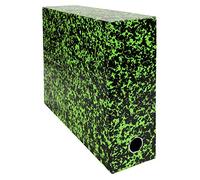 Exacompta - 89723E - Juego de 5 Cajas de Transferencia Annonay en Papel Lacado Robusto y Resistente, Dorso 90 mm, 24 x 32 cm, Ideal para sus Documentos Formato A4, Verde