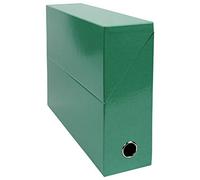 Exacompta - 89933E - Set de 5 cajas transfer Iderama en cartón laminado, robustas y resistentes, 24 x 32 cm, ideales para tus documentos en formato A4, lomo 90 mm, verde