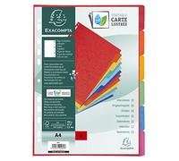 Exacompta - 89H - Separadores en cartulina rígida brillante FSC® de 400 g/m2 con 6 pestañas neutras - Página de indexación incluida - Formato de archivo A4 - Dimensiones 22,5x29,7cm - Colores surtidos