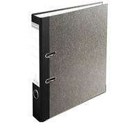 Exacompta - 9044B - 1 archivador de palanca de papel jaspeado gris - lomo de 50 mm - mecánico de 55 mm - Dimensiones externas: 32 x 29 x 5 cm - formato de archivo A4 - Color gris - lomo negro