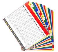 Exacompta - 90E - Separadores de polipropileno con 20 pestañas impresas alfabéticamente de la A a la Z en color -Página de indexación imprimible - Formato a archivo A4maxi - Dimensiones 24,5x29,7cm