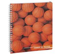 Exacompta - 999184E - Cuaderno de texto deportivo - Cubierta de película con espiral y pestañas semanales desmontables - 17 cm x 22 cm - Diseño de baloncesto