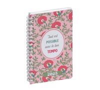 Exacompta Agenda 2025, 16 x 9,5 cm, rosa, mensual, calendario de escritorio, adulto