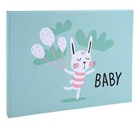 Exacompta - Álbum de Fotos de bebé (285 x 220 mm, 60 páginas de cartón Blanco de 250 g/m², Marcos, Tarjetas, Clips, imanes y Alambre para Fotos), Color Verde
