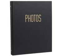 Exacompta - Álbum de fotos Office By Me Binder Ref 17601E - 120 fotos - 60 páginas negras - Formato 32 x 26 cm - Tapa de papel texturizado con reflejos brillantes - Marcado dorado - Color negro