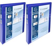 EXACOMPTA - Archivador personalizable rígido con 2 bolsillos KreaCover - 4 anillas en D 30 mm - A4 maxi (Paquete de 2)