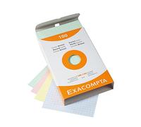 Exacompta Bristol - Tarjeta de registro, Cuadrícula (5x5), 100 x 150 mm, paquete de 100 tarjetas, Cuadrícula (5x5), Surtido, 100 x 150 mm, paquete de 100 tarjetas