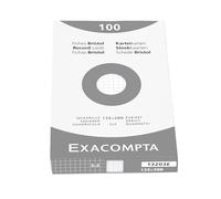 Exacompta Bristol - Tarjeta de registro, Cuadrícula (5x5), 125 x 200 mm, paquete de 100 tarjetas, Cuadrícula (5x5), Blanco, 125 x 200 mm, paquete de 100 tarjetas