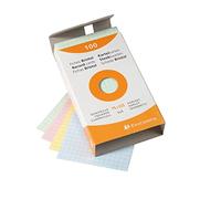 Exacompta Bristol - Tarjeta de registro, Cuadrícula (5x5), 75 x 125 mm, paquete de 100 tarjetas, Cuadrícula (5x5), Surtido, 75 x 125 mm, paquete de 100 tarjetas