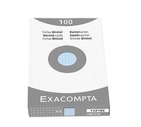 Exacompta Bristol - Tarjeta de registro, Cuadrícula (5x5), A5, paquete de 100 tarjetas, Cuadrícula (5x5), Azul, A5, paquete de 100 tarjetas