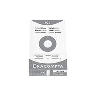 Exacompta Bristol - Tarjeta de registro, Cuadrícula (5x5), A7, paquete de 100 tarjetas, Cuadrícula (5x5), Blanco, A7, paquete de 100 tarjetas