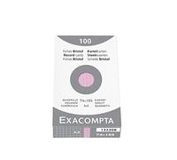 Exacompta Bristol - Tarjeta de registro, Cuadrícula (5x5), A7, paquete de 100 tarjetas, Cuadrícula (5x5), Rosa, A7, paquete de 100 tarjetas