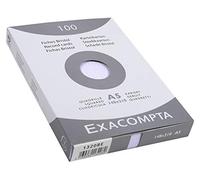 Exacompta Bristol - Tarjeta de registro, Cuadrícula (5x5), paquete de 100 tarjetas, Cuadrícula (5x5), Blanco, 148 x 210 mm, paquete de 100 tarjetas