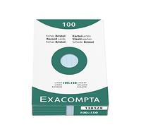 Exacompta Bristol - Tarjeta de registro, Rayado, 100 x 150 mm, paquete de 100 tarjetas, Rayado, Azul, 100 x 150 mm, paquete de 100 tarjetas