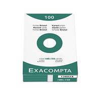 Exacompta Bristol - Tarjeta de registro, Rayado, 100 x 150 mm, paquete de 100 tarjetas, Rayado, Blanco, 100 x 150 mm, paquete de 100 tarjetas