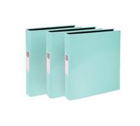 Exacompta Carpeta de anillas A4, lomo de 30 mm, 2 anillas, carpeta de documentos, paquete de 3 en color menta pastel, carpetas de papelería para archivar documentos y organizar documentos - 226/0029Z