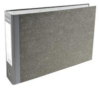 Exacompta - Código 53310E - Encuadernación con palanca con 1 anilla en D - Reverso de 70 mm en balacrón gris - Papel jaspeado gris - Tamaño exterior 24 x 37 cm para A4 en horizontal