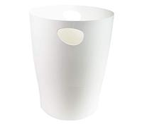 Exacompta Ecobin 45313D - Papelera de papel de basura (263 x 263 x 335 mm, gran capacidad de 15 litros, interior fácil de limpiar, color blanco, apto para oficina y hogar)