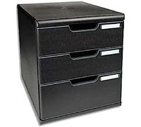 Exacompta Ecoblack A4+ - Modulo con 3 cajones, color negro