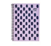 Exacompta Europa Splash - Ref EU1502Z - Cuadernos encuadernados con espiral, tapa brillante, 160 páginas a rayas, tamaño A4+, con páginas microperforadas, paquete de 3, tapa morada