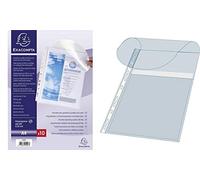 Exacompta 5503E - Bolsa de 10 Fundas con Solapa para Planos con multitaladros y Fuelle, A4