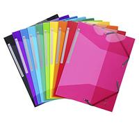 Exacompta Iderama PP - Pack de 10 carpetas con gomas y 3 solapas, 24 x 32 cm
