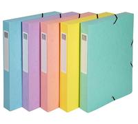Exacompta - Juego de 8 cajas elásticas para archivar Aquarel, varios colores pastel