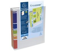 Exacompta KreaCover A4/200802H - Archivador con Anillas para presentadciones A4 80 mm, Color Blanco
