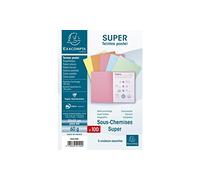 EXACOMPTA Lot de 10 Paquets de 100 sous-chemises SUPER 60 22x31cm Assorties