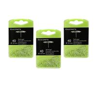 EXACOMPTA Lot de 3 Boîtes de 40 punaises Linicolor® pointe 7mm 10mm de diamètre Cristal translucide