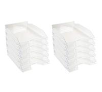 Exacompta - 12323D - juego de 10 bandejas carpetas de fundas ECOTRAY - dimensiones 34,5 x 25,5 x 6,5 cm - para documentos formato A4+ - color cristal