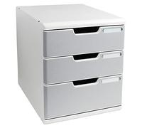 Exacompta - Mueble archivador con 3 cajones (tamaño A4), color gris perla