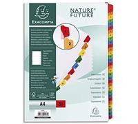 Exacompta Nature Future - Separadores alfabéticos tamaño A4 con 31 pestañas plastificadas, color blanco