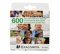Exacompta Recambios Pack de 600 Pegatinas Autoadhesivas de doblecara para Fotos, Color Blanco