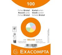 Exacompta - Ref. 10554E - Paquete de 100 enchufes Bristol lisos sin perforar - en película - Compatible con impresora de inyección de tinta, láser y fotocopiadora - Formato 105 x 148 mm - Colores
