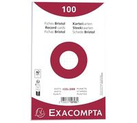 Exacompta - Ref. 10703E - Caja de 12 paquetes de 100 fichas bajo película - Bristol dots sin perforar - formato 125 x 200 mm - Papel Clairefontaine certificado PEFC - color blanco