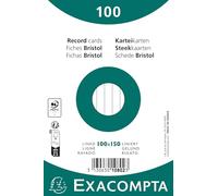Exacompta - Ref. 10802X - Caja de 20 paquetes de 100 fichas bristol con líneas no perforadas - en película - compatible con impresora de inyección de tinta, láser y fotocopiadora - formato 100 x 150