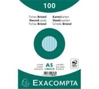 Exacompta - Ref. 10818SE - Caja de 10 paquetes de 100 fichas bristol con líneas no perforadas - en película - formato 148 x 210 mm - color azul